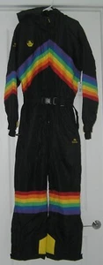 TIPSY ELVES MIDNIGHT SHREDDER SNOW SKI SUIT MENS BLACK RAINBOW L - Picture 1 of 4