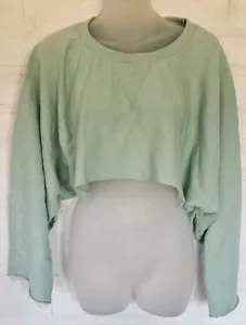 NWT Niyama Sol Cropped Kimono Sweatshirt Long Sleeve Seafoam Pullover Size XS - Picture 1 of 8