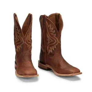 Tony Lama Botas Hombres Avett 11" Punta Cuadrada Bota Occidental | Marrón Miel (7956) 9.5D - Imagen 1 de 7