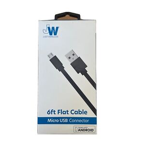 Juat Wireless 6ft Flat Micro Usb Charge Cable for Android