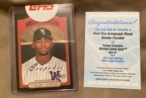 2021 Topps Heritage Minor League Yoelqui Cespedes /50 Auto Black Border ROA-YC - Picture 1 of 4