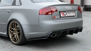 Cupolino diffusore attacchi laterali NERO per AUDI RS4 B7 8E S4 A4 attacco posteriore ABS - Foto 1 di 11