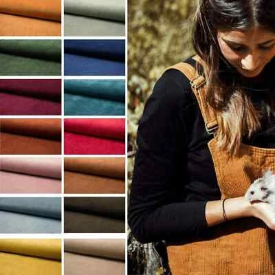 Plain Stretch Corduroy Babycord 21 Wale Needlecord Fabric Material - Image 1 of 4