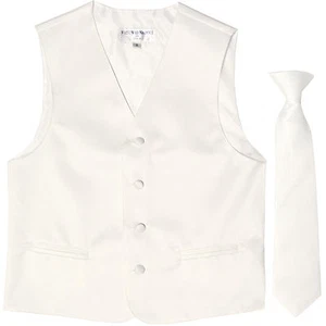 Nuevo Chaleco Esmoquin Formal para Niños Chaleco Chaleco y Corbata Blanco EE. UU. Tallas 2-14  - Imagen 1 de 4