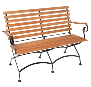 Gartenbank Klappbank Biergartenbank Gartenmöbel Bank SCHLOSSGARTEN Holz Metall - Bild 1 von 2