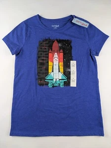 Cat & Jack Blue Space Theme Shirt Girl's Large NWT - Picture 1 of 7