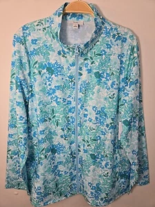 NWT Croft & Barrow Floral Full Zip Lightweight Windbreaker Jacket Pockets - Picture 1 of 10