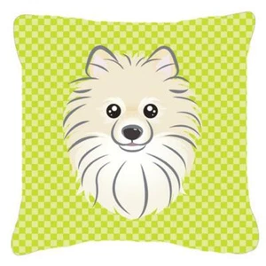 Carolines Treasures BB1269PW1818 Checkerboard Lime Green Pomeranian Fabric De... - Picture 1 of 1