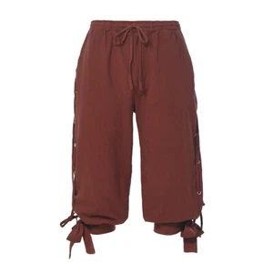 Medieval Pirate Breeches Shorts Viking Cropped Pants for Halloween Theme Party - Picture 1 of 17