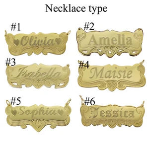 14K Gold personalisierte Namenskette Namensschild beliebiger Name für Kind Mädchen - Bild 1 von 6