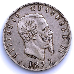 SC. Italia-.Vittorio Enmanuel II. 5 Liras 1872 Milán. MBC+/VF+ Plata 24,9 g. - Imagen 1 de 2