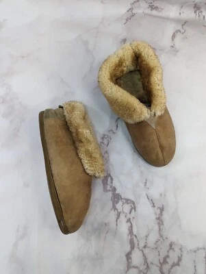 Zapatilla Cloud Nine Piel de Oveja Hombres 14 Botín Tostado Castaño Suela Suave Cuero Gamuza Foto 1 de 4