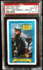 1972 Kellogg's Baseball All-Time Greats Eddie Collins #10 PSA 10