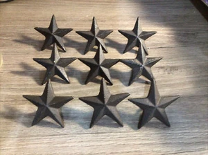 Vintage Cast Iron Black Five Point Star Wall Decoration 2 Sizes *F - Picture 1 of 7