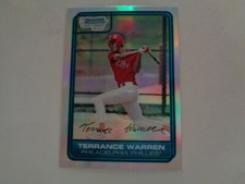 2006 Bowman Chrome Draft Picks & Prospects Refractor Terrance Warren Card #DP49