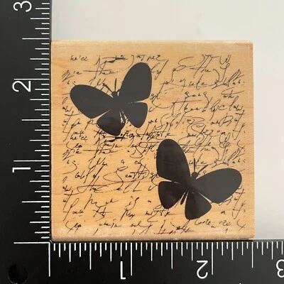 Fondo de escritura de escritura de guión collage mariposa arte Hampton PS0221 sello de goma Foto 1 de 3