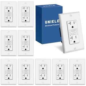 (10 Pack) 20 Amp WR GFCI Receptacle Outlet, Outdoor Weather-Resistant GFI, Gr... - Picture 1 of 6