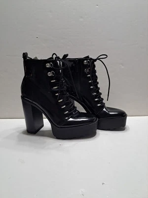 ZARA Senderista Con cordones TACÓN PISADO BOTINES NEGROS US 8/ EUR 39 Foto 1 de 4