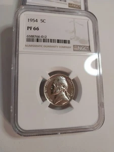 1954 NGC JEFFERSON NICKEL PROOF 66 PR PF - Picture 1 of 2