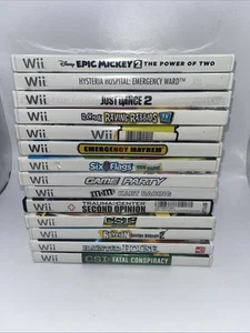 14 Nintendo Wii Video Game Lot Epic Mickey, Just Dance, RaymanCSI, Ambulance ETC - Picture 1 of 9
