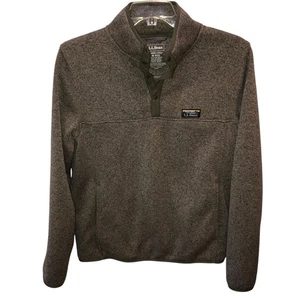 LL Bean Herren Pullover Medium olivgrün leicht tailliert Druckknopf Fleece Größe M - Bild 1 von 7