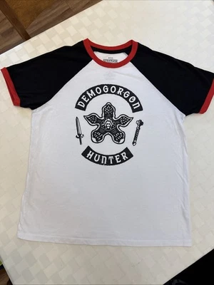 Stranger Things Shirt Womens S White Black Red Demogorgon Hunter Raglan T-Shirt - Image 1 of 4
