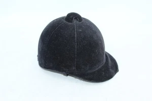 Vintage Black Velvet Hunt Cap Horse Riding Helmet Satin Lined (DISPLAY ONLY) - Picture 1 of 9
