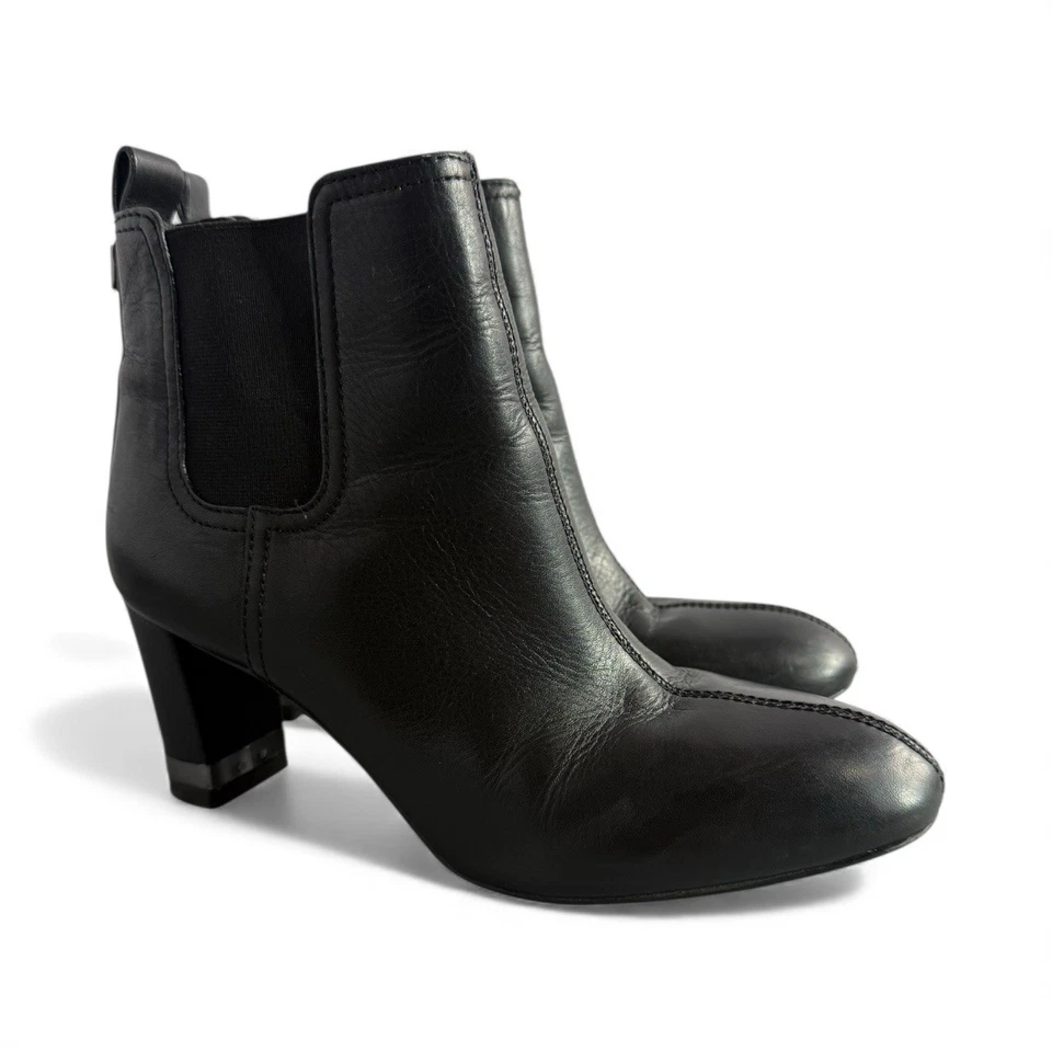 Botines Tory Burch April de cuero negro accesorios de metal armado para mujer talla 7,5 Foto 1 de 4