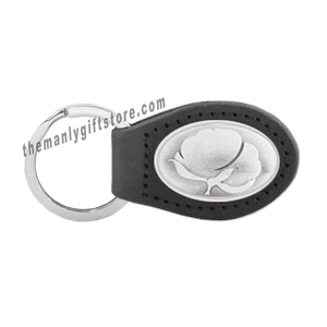 Cotton Logo   Zep-Pro Leather Concho Key Fob black keychain - Picture 1 of 1