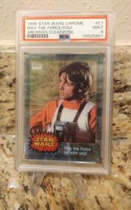 1999 Star Wars Chrome May the Force be with You! Clear #C1 Luke Skywalker PSA 9 - Picture 1 of 3