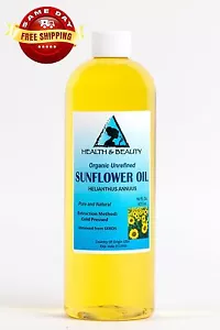 SUNFLOWER OIL UNREFINED ORGANIC CARRIER COLD PRESSED VIRGIN RAW PURE 48 OZ - Picture 1 of 12