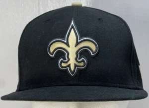 New Era New Orleans Saints Classic 59Fifty Fitted Hat 6 7/8 Black Gold - Picture 1 of 10