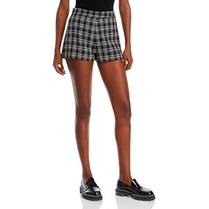 Pantalones cortos de tweed para mujer Aqua negros S B4HP $68 - Imagen 1 de 4