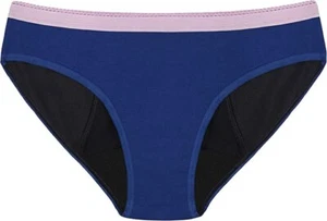 Thinx New (BTWN) Bikini Period Underwear for Teens Cotton Super Size 9-10 Blue - Picture 1 of 3