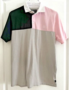Empyre Preppy 80's Style Shirt Top Mens Medium Collar Cotton Pink Gray Retro - Picture 1 of 9