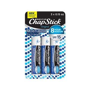 Moisturizer Original Lip Balm Tubes, SPF 15 and Skin Protectant 0.15 Oz 3 Count - Picture 1 of 12