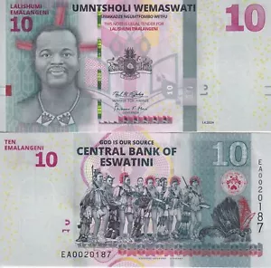 Eswatini 10 Emalangeni Swazilandia 2024 P 44 NUEVO Diseño UNC - Imagen 1 de 3