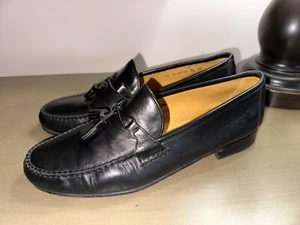ALLEN EDMONDS M's Urbino Italiano Vestido Mocasines Zapatos 11 D Negro Cuero Usado en Excelente Condición - Imagen 1 de 6
