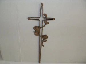 Bronze- Kreuz mit Rosenranke H60cm B21cm - Bild 1 von 3