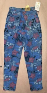 Vintage Rare 1990’s Womens Lee Floral Print Pants, Deadstock NWT, Size 9 Jr - Picture 1 of 3