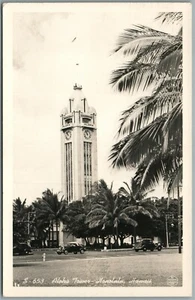 HONOLULU HI ALOHA TOWER VINTAGE REAL PHOTO POSTCARD RPPC - Picture 1 of 2