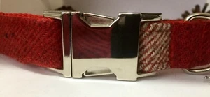 3/4" Glencoe Soft Handmade Adjustable Dog Collar silver clip S-XL - Picture 1 of 7