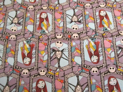 Pesadilla antes de Navidad Jack Skellington Sally tela de algodón con estampado 13x44 Foto 1 de 4