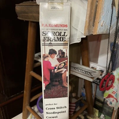Embroidery Scroll Frame FA Edmunds Hardwood Split Rail Cross Stitch 6"x12" New! - Image 1 of 4