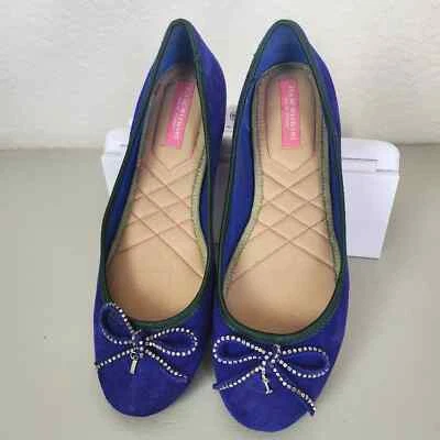 Pisos de ballet Isaac Mizrahi Faun2 azul gamuza nuevos sin etiquetas talla 8 Foto 1 de 4