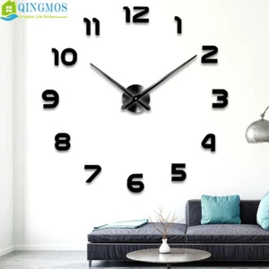 DIY Large Wall Clock Acrylic Stickers Watch Decor Quartz Needle Living Room m004 - Picture 1 of 22