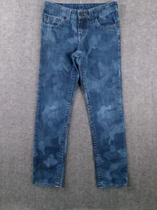 True Religion Jean Youth 12 Blue Camo Regular Straight Leg Wash Geno Single End - Picture 1 of 16