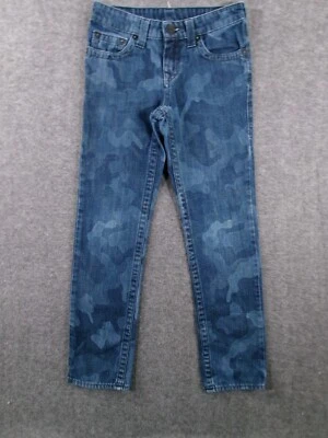 True Religion Jean Youth 12 Blue Camo Regular Straight Leg Wash Geno Single End - Image 1 of 4