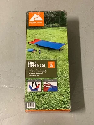 Nuevo - Ozark Trail Niños Cremallera Cuna Plegable Niño Camping Cama 55"x24"x6"" Hasta 110LB Foto 1 de 2