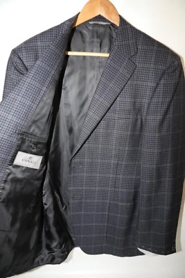 #391   $1,495 CANALI Silk Blend Plaid Blazer Jacket Size 44 R - Image 1 of 4
